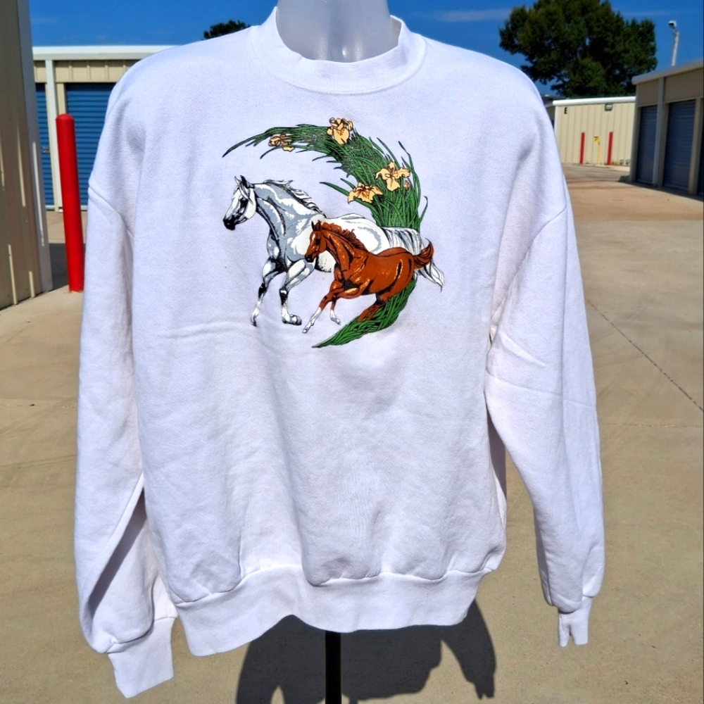 Vintage Running Horse Sweatshirt Size XL